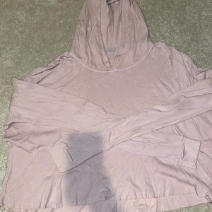 Brandy Melville Cropped Pink Thermal Hoodie